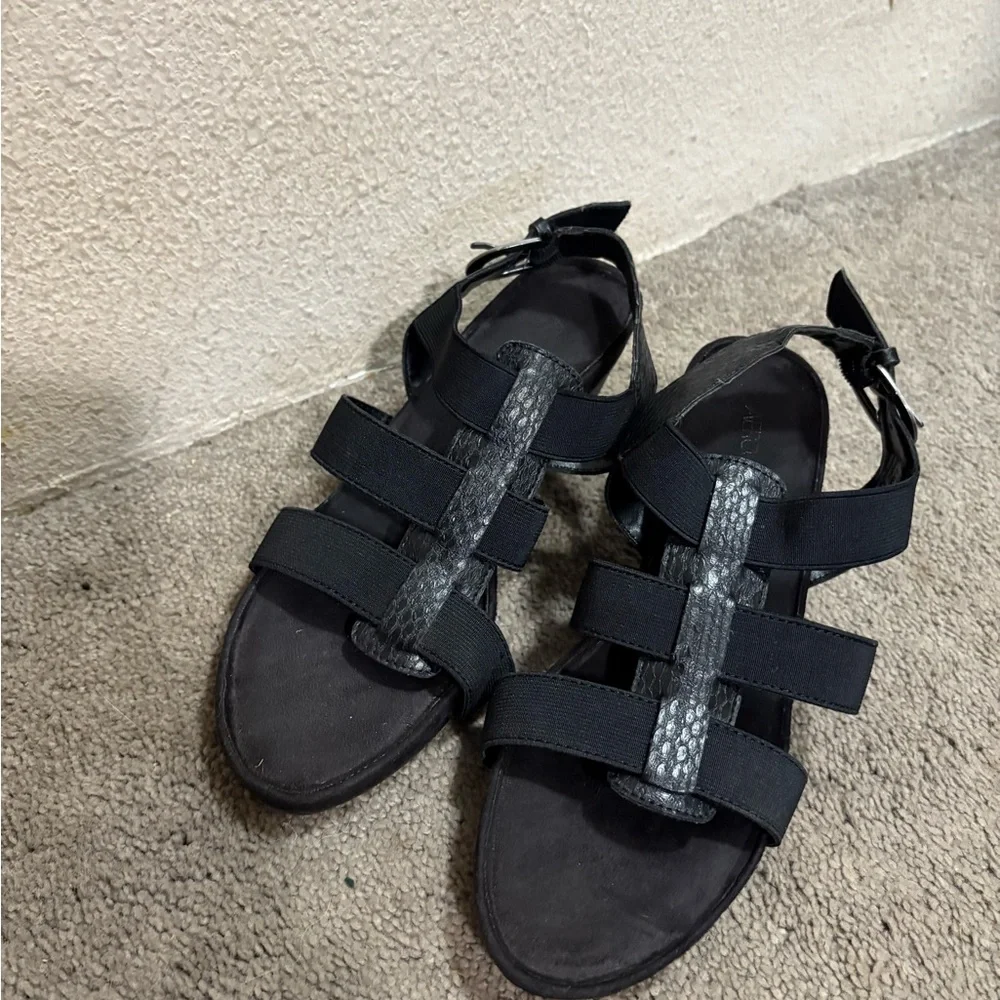 H&M Black Strappy Wedge Sandals - Picture 3 of 4